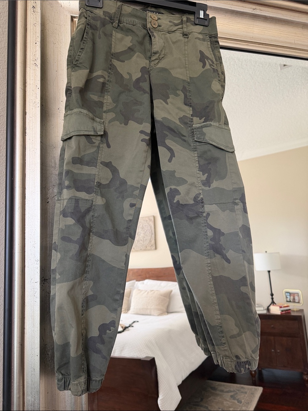 Cargo Jogger Pants in Olive Camo